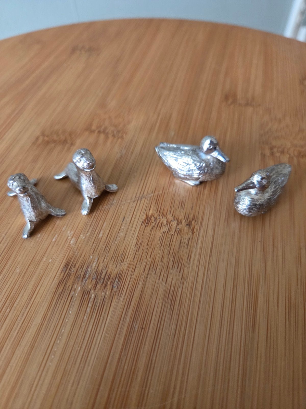 Verzilverde miniaturen: Zeehonden en Eenden, Ophalen of Verzenden, Zilver