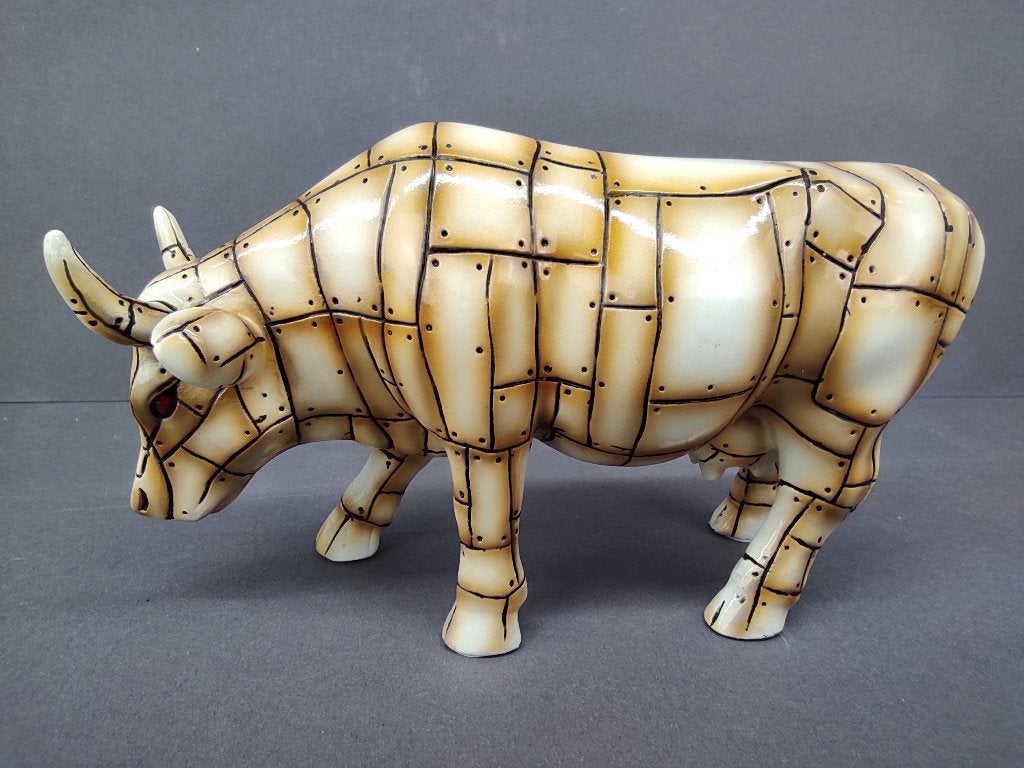 CowParade / Cow Parade Koe “Mootallica!” MEDIUM, Ophalen of Verzenden, Handgemaakt, Beeld, Bruin