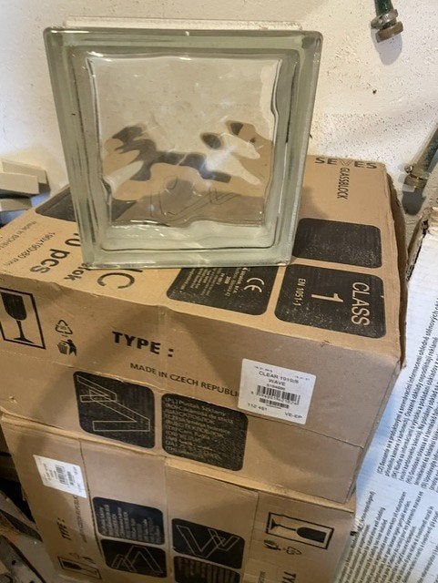 37x Seves Glassblock Clear 1919/8 Wave – 19x19x8 cm, Ophalen, Minder dan 80 cm, Minder dan 80 cm, Nieuw