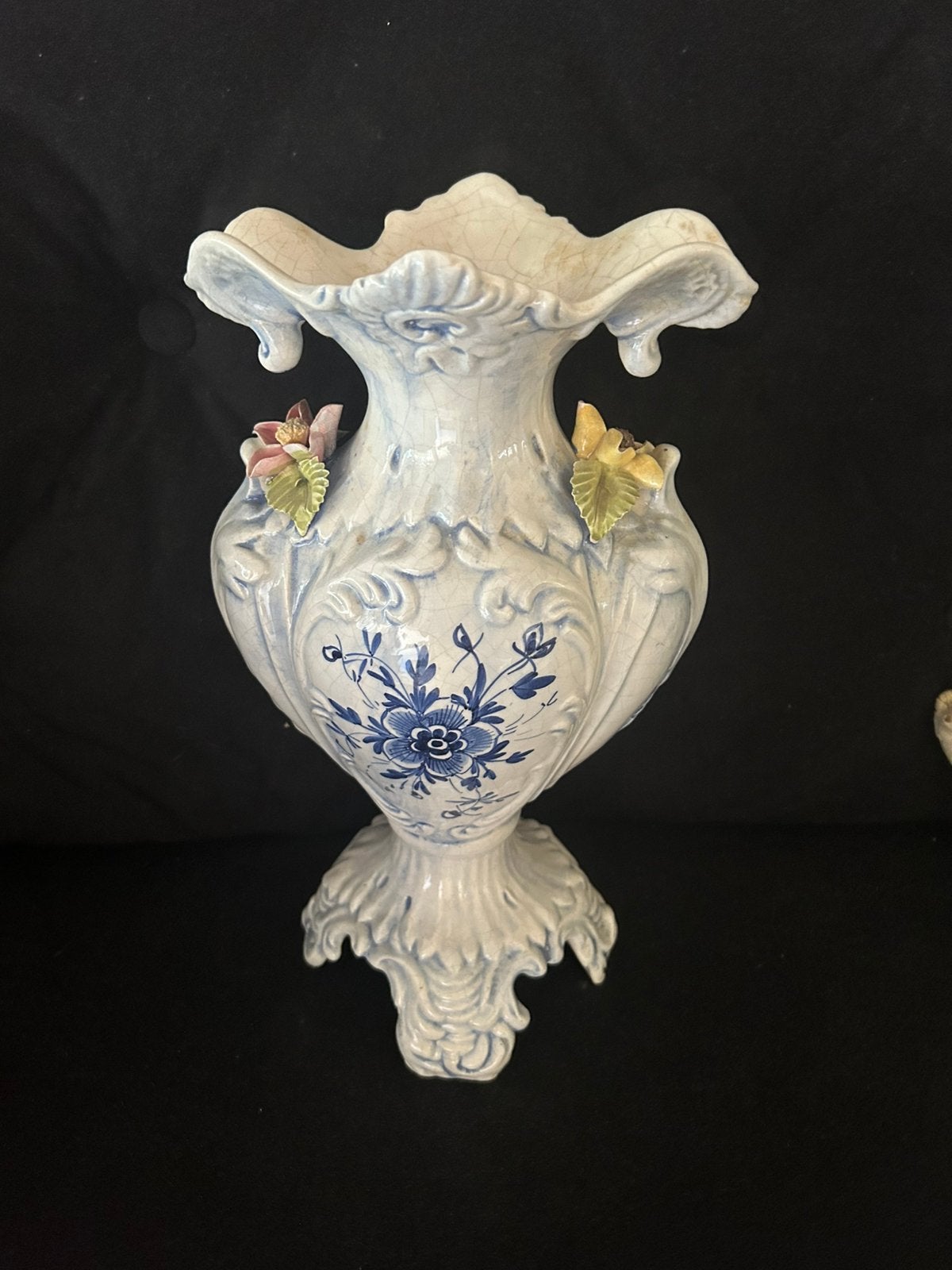 Vintage Capodimonte - stijl vaas 30 cm, Antiek en Kunst, Ophalen