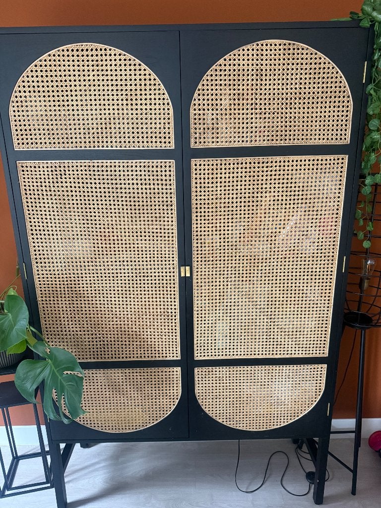 HK living rotan kast, Ophalen, Met deur(en), 100 tot 150 cm, 200 cm of meer