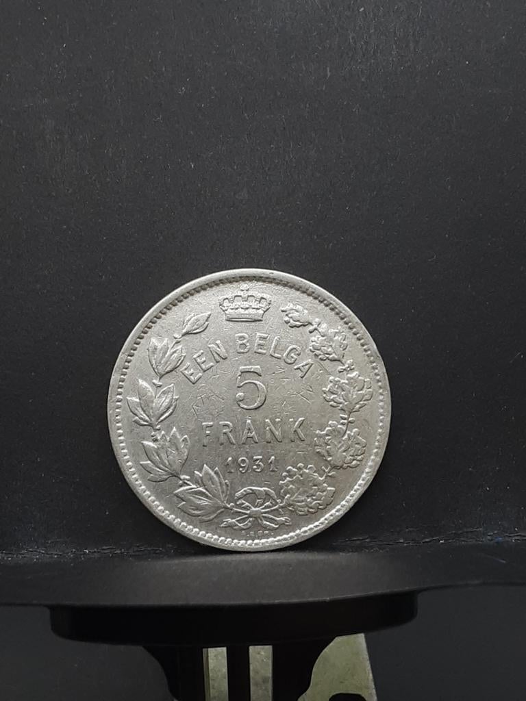 5 francs België 1931, Ophalen of Verzenden, België, Losse munt