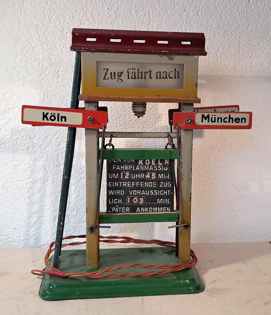 Spoor 0 kraus-fandor Richtingbord, 1928-34, elektrisch, Antiek en Kunst, Antiek | Speelgoed, Ophalen of Verzenden