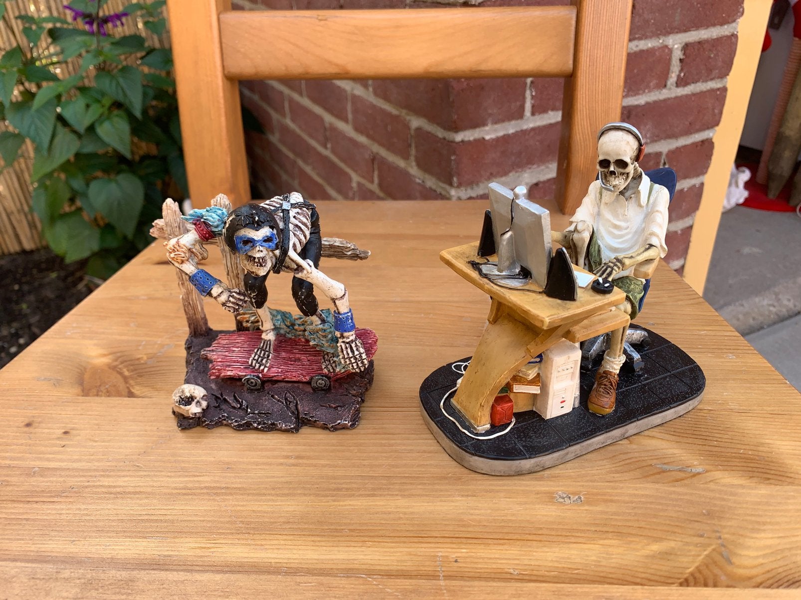 Grappige Skelet Beeldjes: Skateboarder & Computer Nerd, Ophalen of Verzenden, Zo goed als nieuw