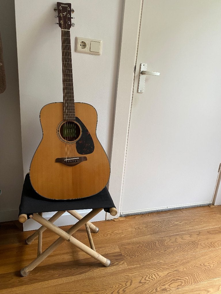 2x vouwkrukje bamboe zwart/naturel – €30, Ophalen, Gebruikt, Hout