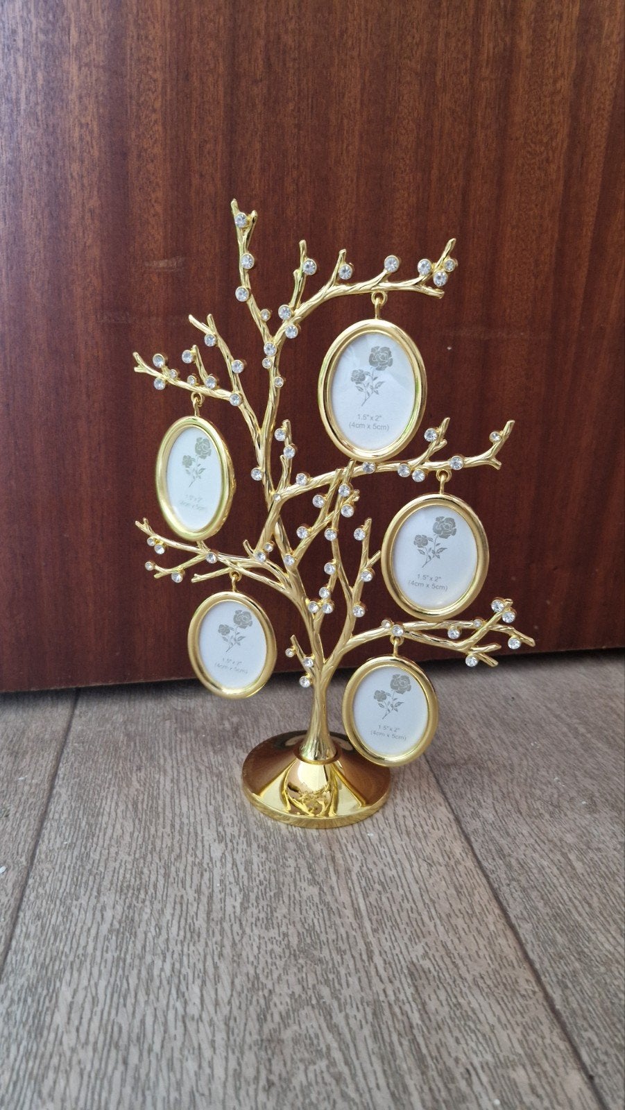 Gouden fotoboom met 6 fotolijstjes - 28cm hoog, Onbekend, Nieuw, Ophalen of Verzenden, Onbekend