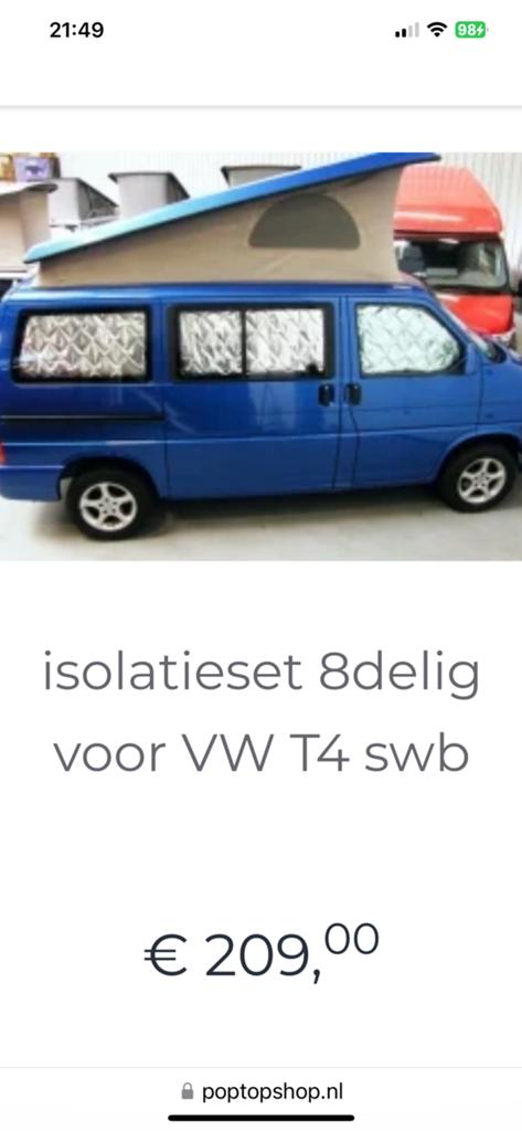 Vw t4 camper isolarie 8 delig, Caravans en Kamperen, Ophalen, Zo goed als nieuw