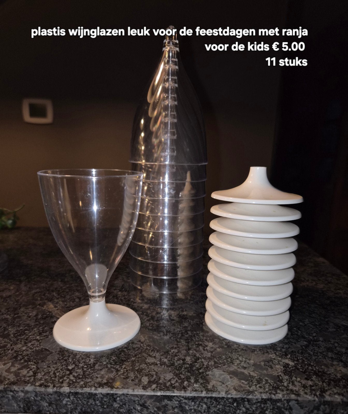 11x Plastic wijnglazen voor kinderfeestjes, Ophalen of Verzenden, Nieuw