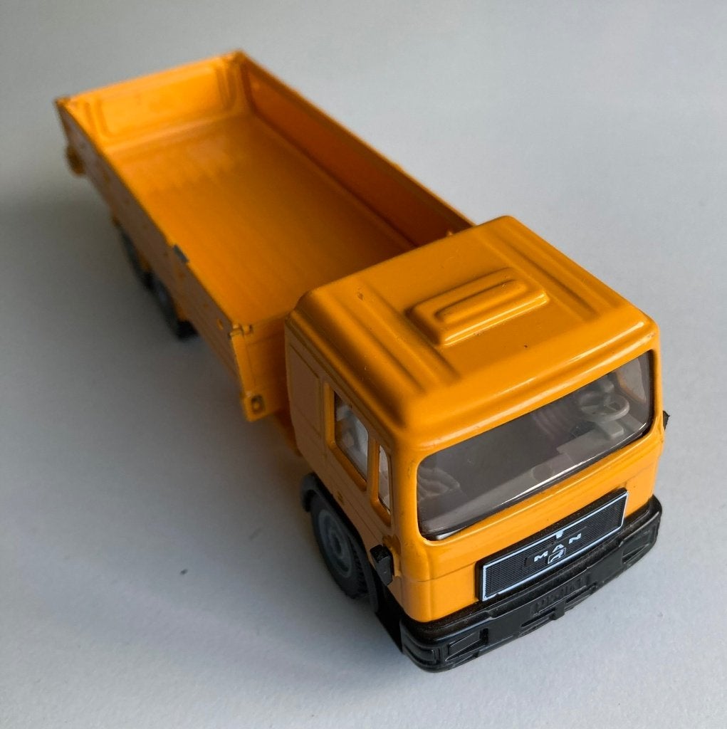 Siku MAN Vrachtwagen bakwagen Geel - Vintage Speelgoed, Verzenden, Zo goed als nieuw, Bus of Vrachtwagen, SIKU