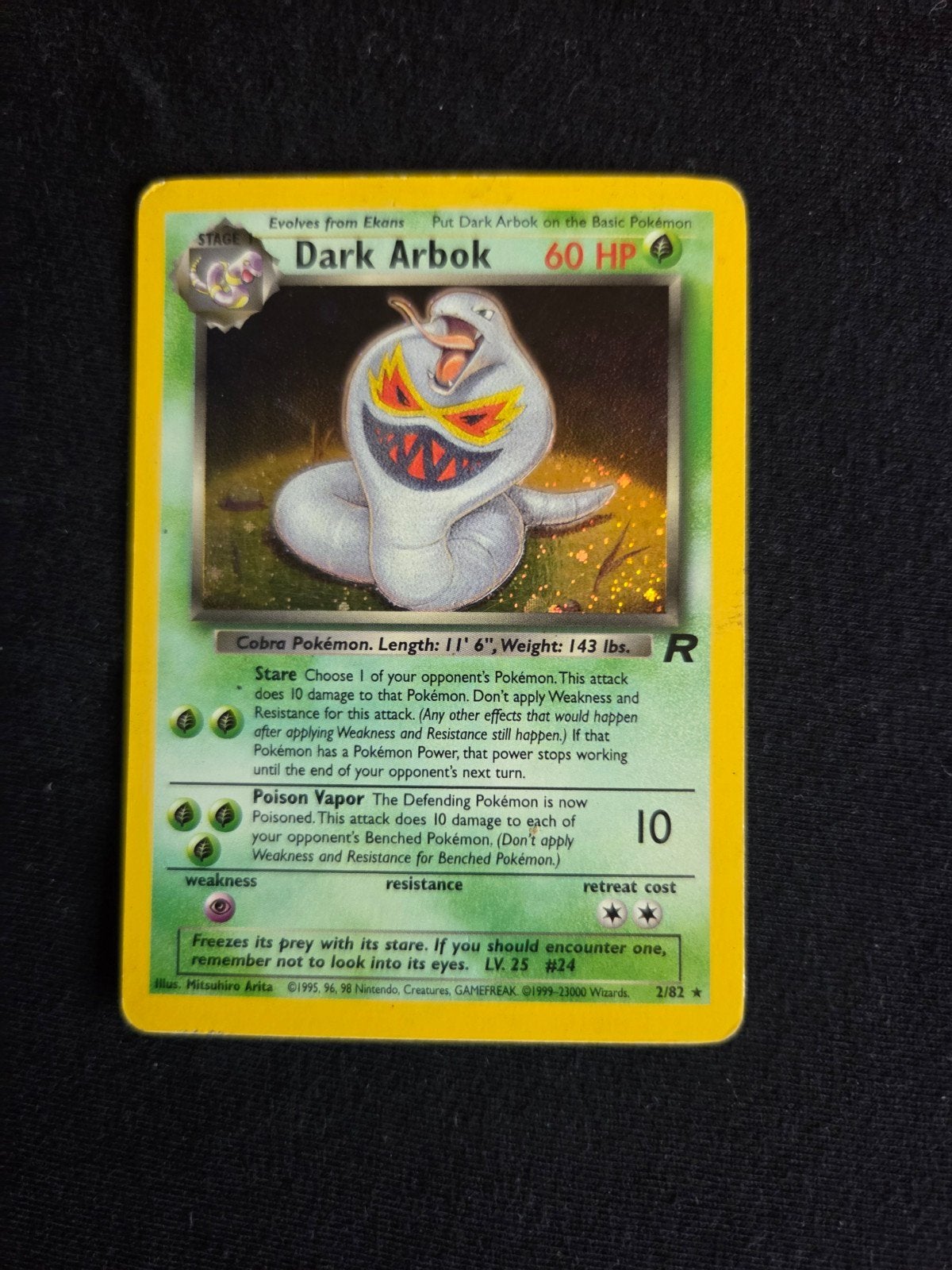 Pokémon Kaart: Dark Arbok (2/82) - Zo goed als nieuw, Ophalen of Verzenden, Zo goed als nieuw, Losse kaart, Foil
