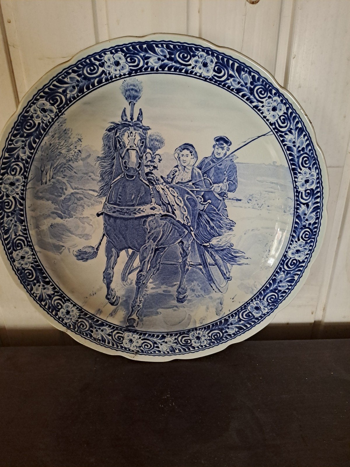 Antiek Delfts Blauw Wandbord - Royal Sphinx Maastricht, Antiek en Kunst, Ophalen of Verzenden