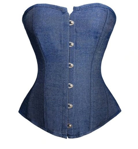 Blauw denim korset spijker bustier corset dames vrouwen, Verzenden, Blauw, Body of Korset