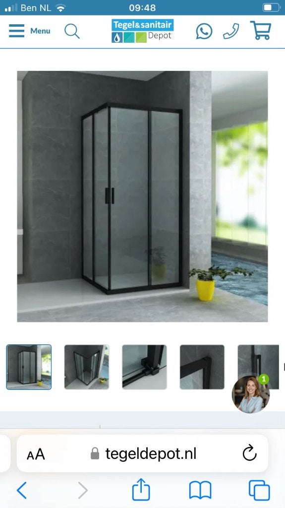 Douchecabine, Doe-het-zelf en Verbouw, Sanitair, Ophalen, Nieuw, Glas, Douche