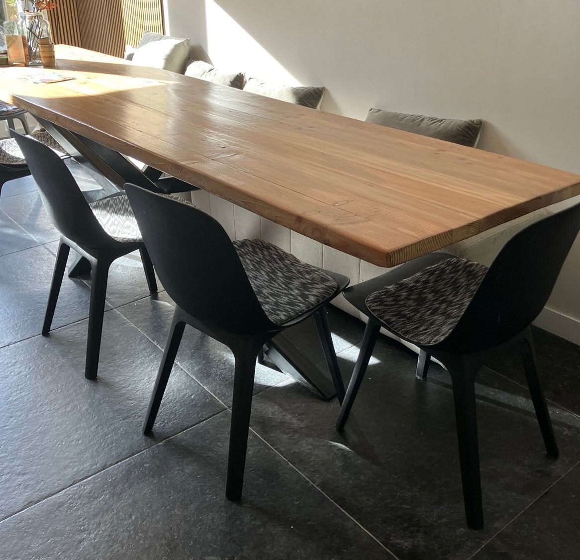 5x Odger antraciet keukenstoel Ikea, Huis en Inrichting, Ophalen, Kunststof, Zo goed als nieuw, Grijs