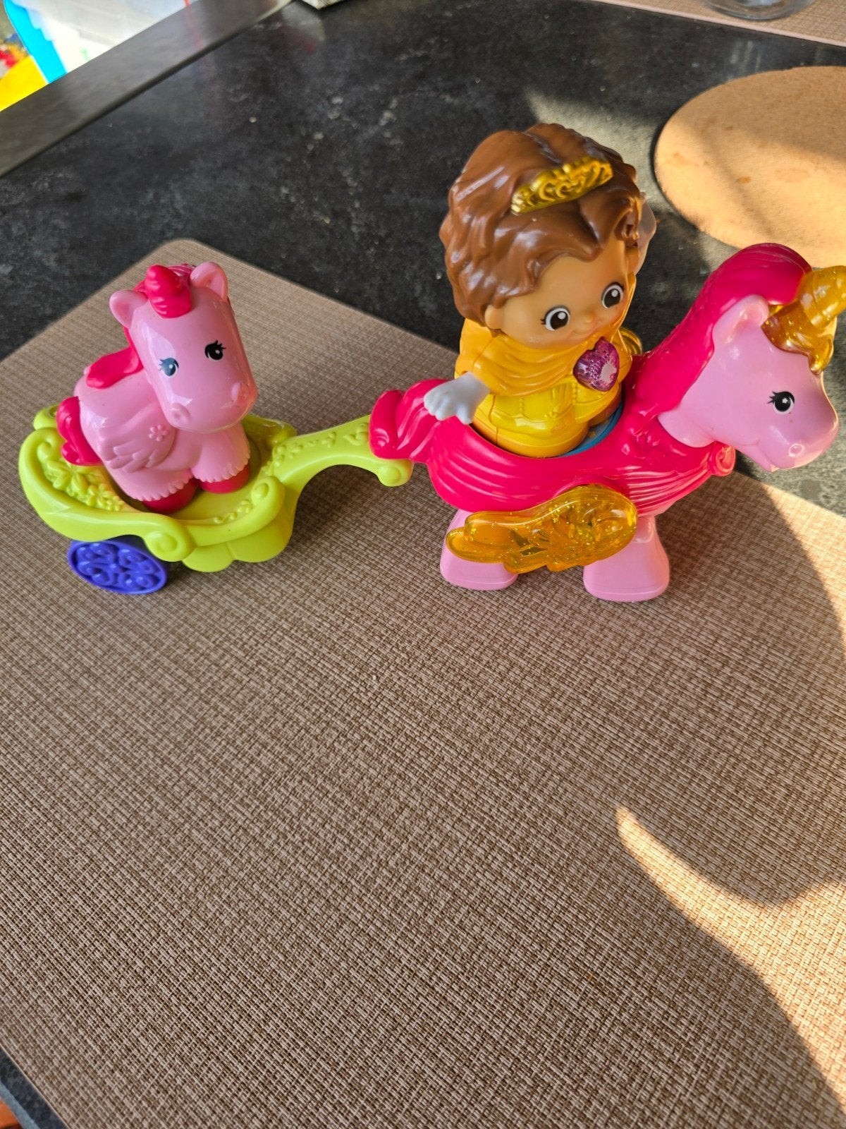 Fisher-Price Little People Prinses met Eenhoorn en wagen, Ophalen of Verzenden, Gebruikt, Overige typen, Met wieltjes