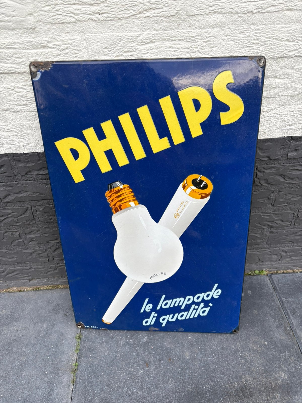 Philips emaille reclemebord, Ophalen of Verzenden, Zo goed als nieuw, Reclamebord