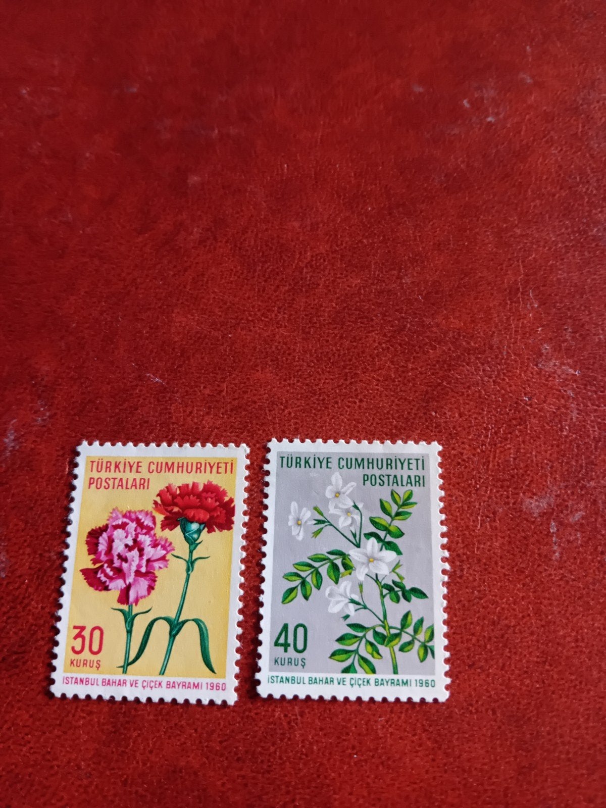 Turkse postzegels 1960 - Istanbul Lente & Bloemen Festival, Ophalen of Verzenden, Gestempeld