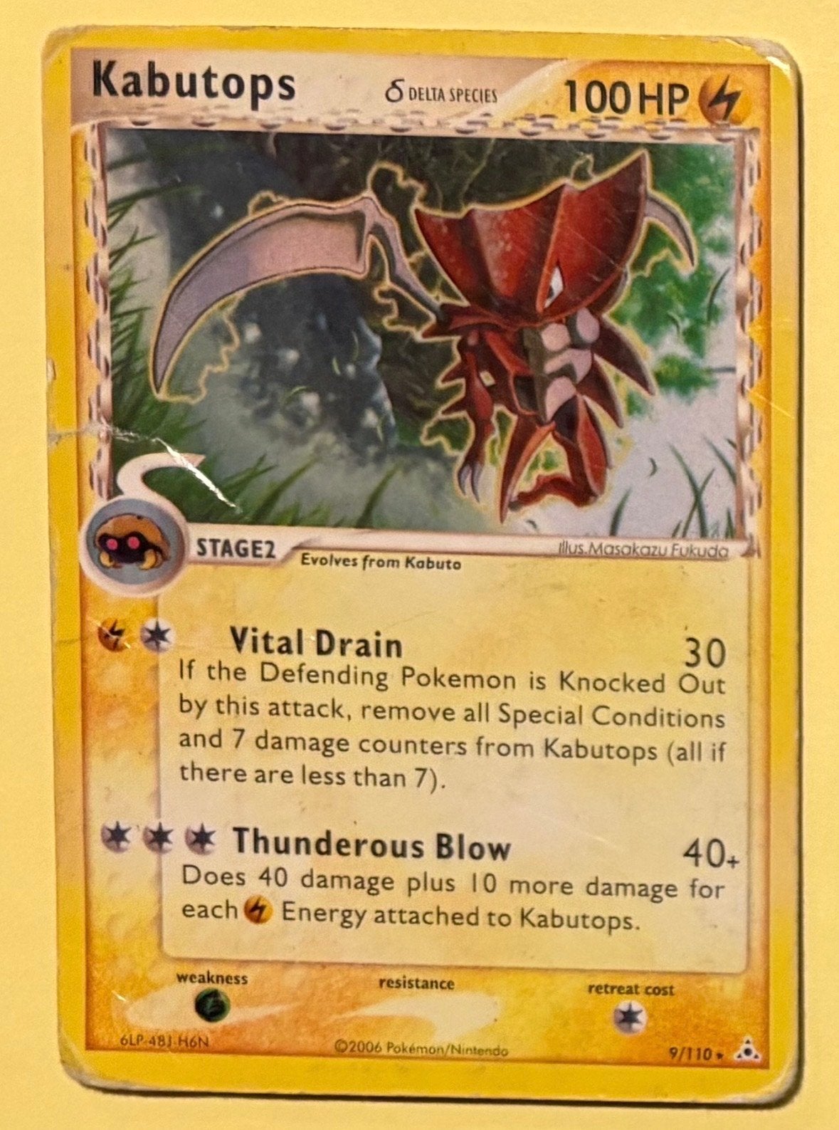 Pokémon Kaart Kabutops 9/110, Ophalen of Verzenden, Gebruikt, Losse kaart