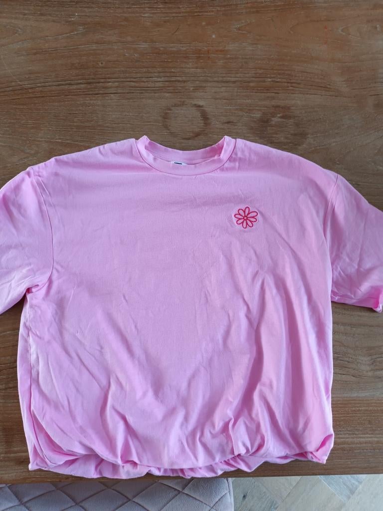 Meisjes crop tshirt, Kinderen en Baby's, Kinderkleding | Maat 158, Meisje, Ophalen of Verzenden, Zo goed als nieuw, Shirt of Longsleeve