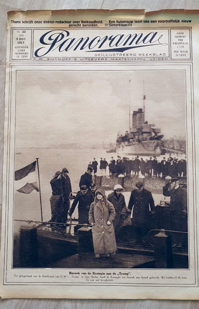 Oude cover Panorama met Wilhelmina, Ophalen of Verzenden, Gebruikt, Nederland, Tijdschrift of Boek