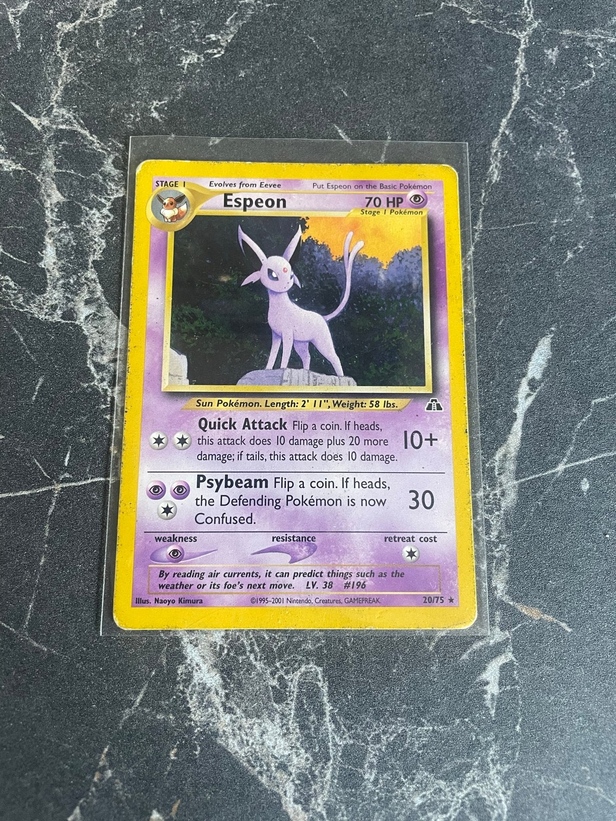 Pokémon Espeon Neo Discovery 20/75 Holo Rare Kaart, Hobby en Vrije tijd, Verzamelkaartspellen | Pokémon, Ophalen of Verzenden