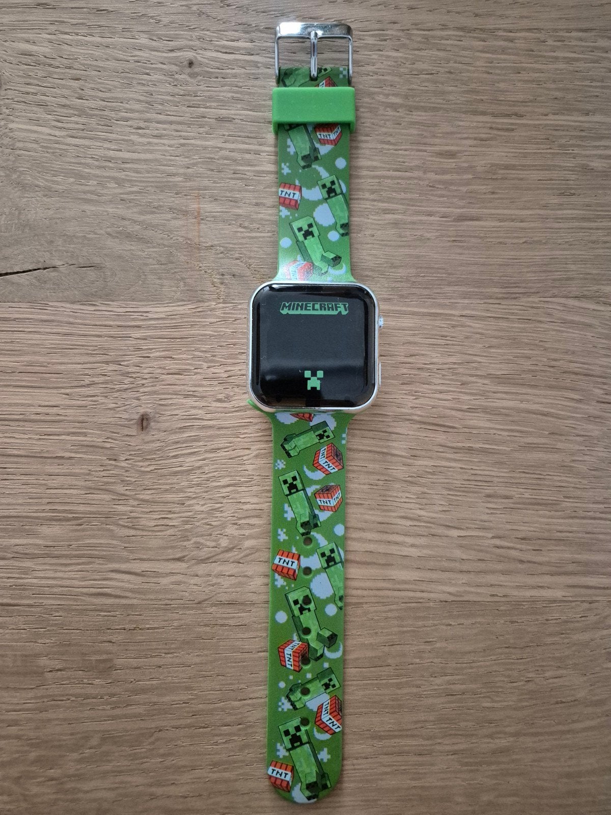 Minecraft Horloge - Groen met Creeper en TNT design, Ophalen of Verzenden, Gebruikt, Groen, Jongen of Meisje