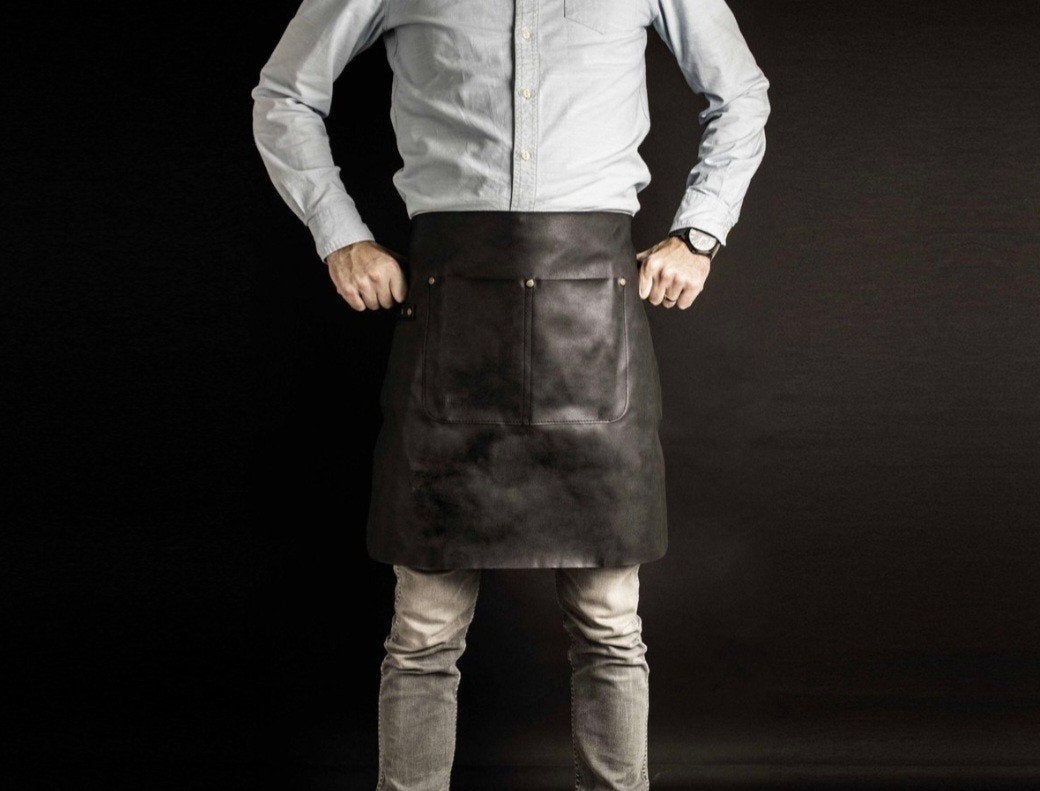 Gusta Sloof PU Leder Zwart – Apron PU leather black, Ophalen