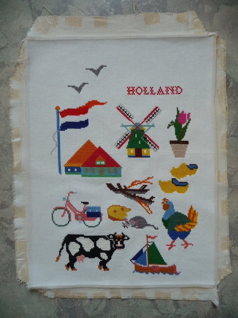 Borduurwerk "Holland", Hobby en Vrije tijd, Ophalen of Verzenden, Gebruikt, Handborduren, Onderdeel of Toebehoren
