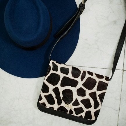 Fabienne Chapot zwart Jackie Bag giraffe print tas crossbody, Ophalen of Verzenden, Nieuw, Zwart, Schoudertasje