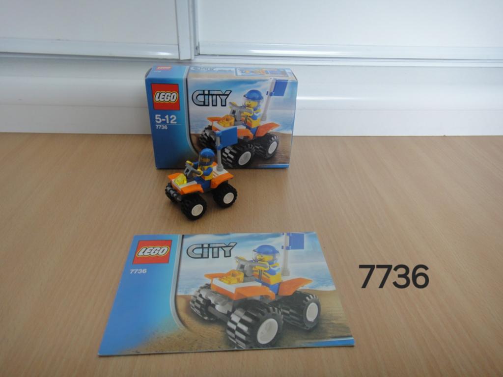 Lego City Quad 7736 met doos en instructies, Lego, Ophalen of Verzenden, City, Gebruikt