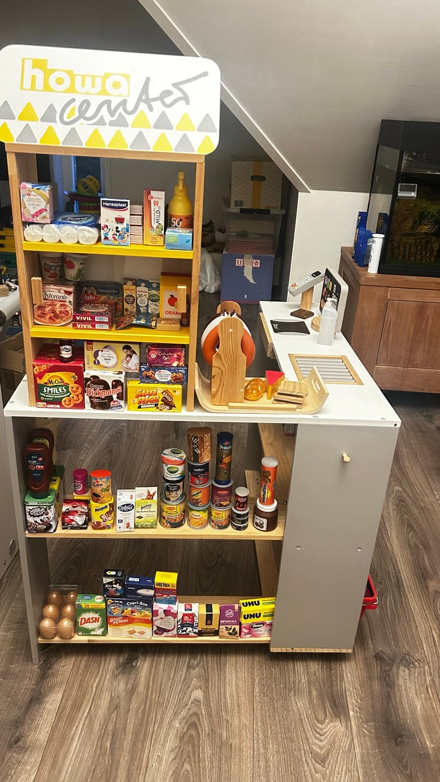 Houten speelgoedwinkel met accessoires, Ophalen, Zo goed als nieuw, Jongen of Meisje
