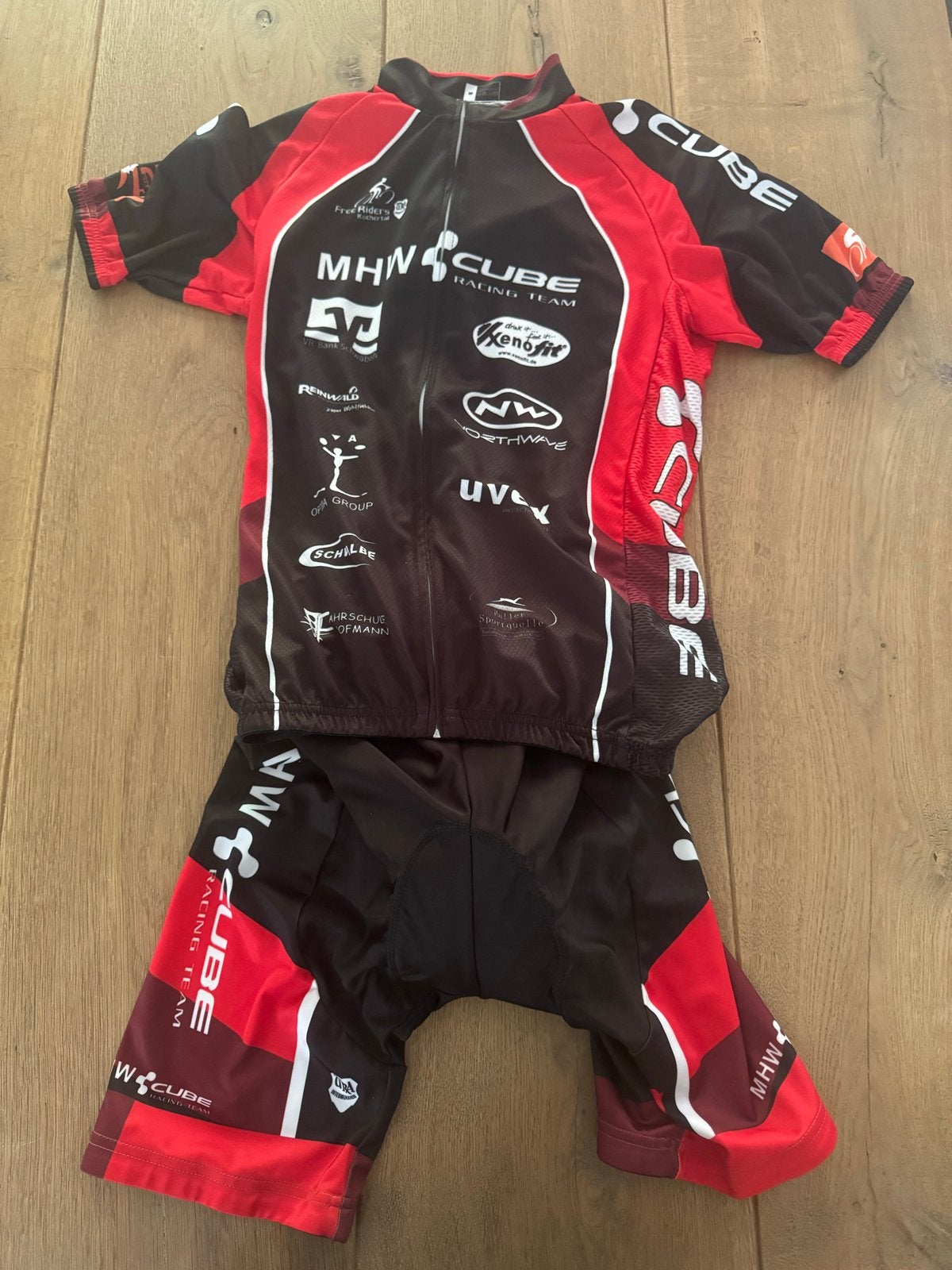 Cube MHW Racing Team Kinder Fietskleding Set - Maat M, Maat 48/50 (M), Zwart, Ophalen of Verzenden, Zo goed als nieuw