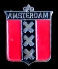 Amsterdam wapen speld- gelakt, Verzenden, Nieuw, Stad of Land, Speldje of Pin