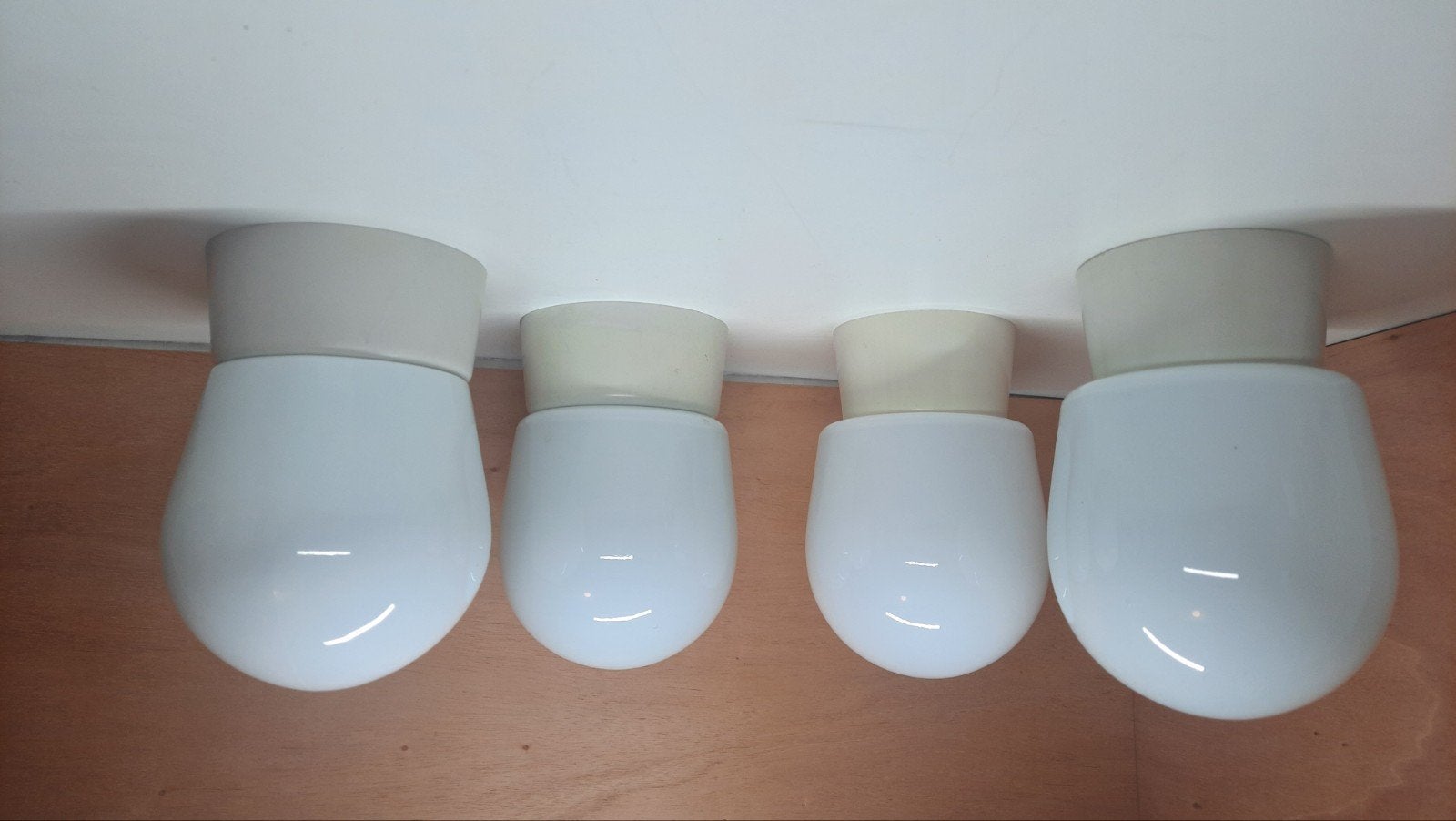 4 vintage bauhaus stijl druppel lampen, lees de beschrijving, Huis en Inrichting, Meerkleurig, Zo goed als nieuw, Plafondlamp