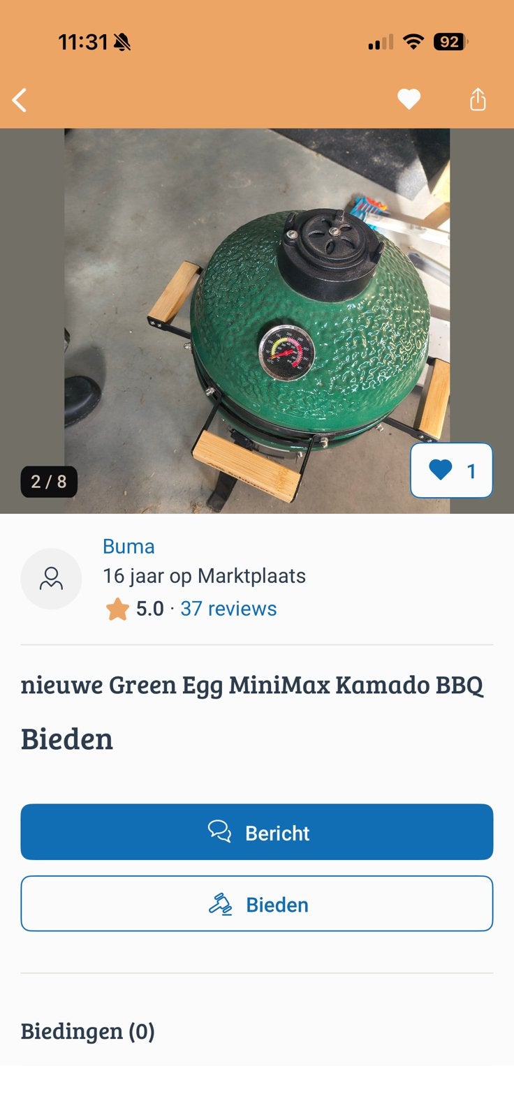 Big Green Egg, Ophalen, Nieuw