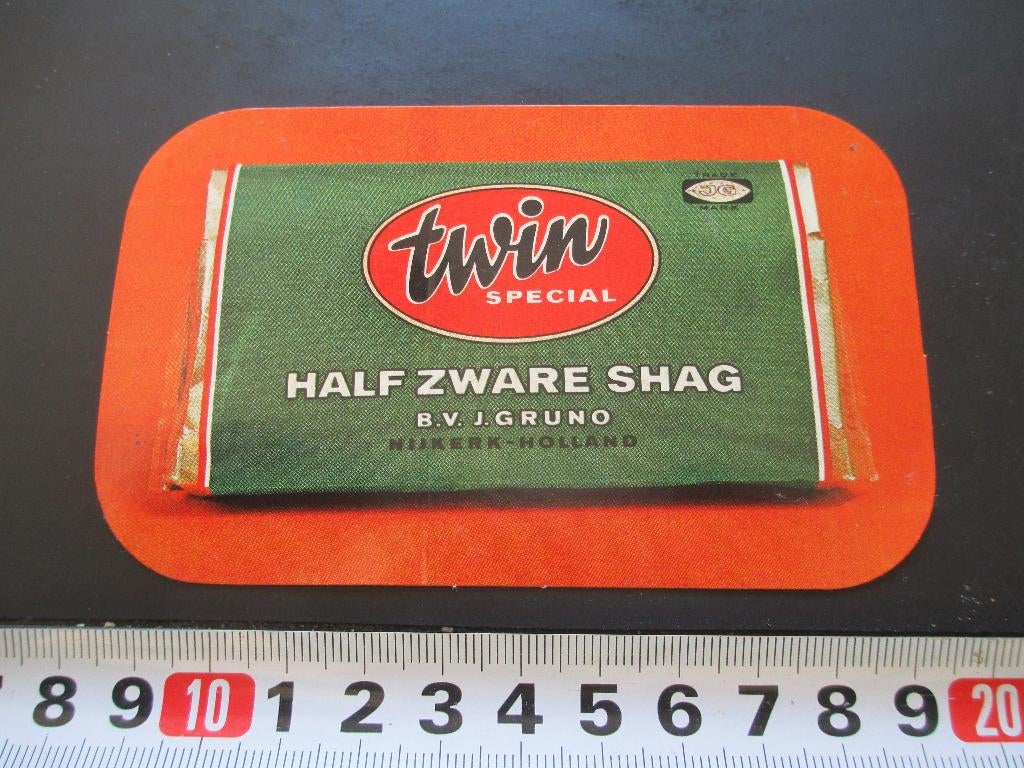 sticker tabak TWIN special half zware shag j gruno nijkerk, Ophalen, Zo goed als nieuw