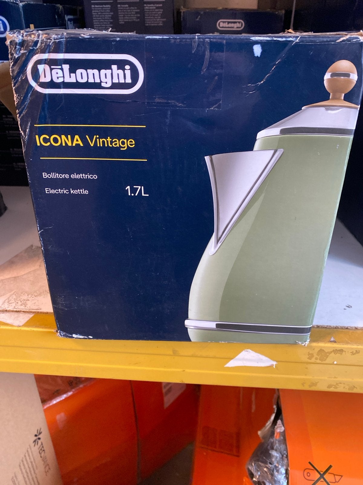 DeLonghi ICONA Vintage Waterkoker 1.7L - Groen, -, 1 tot 2 liter, -, Nieuw