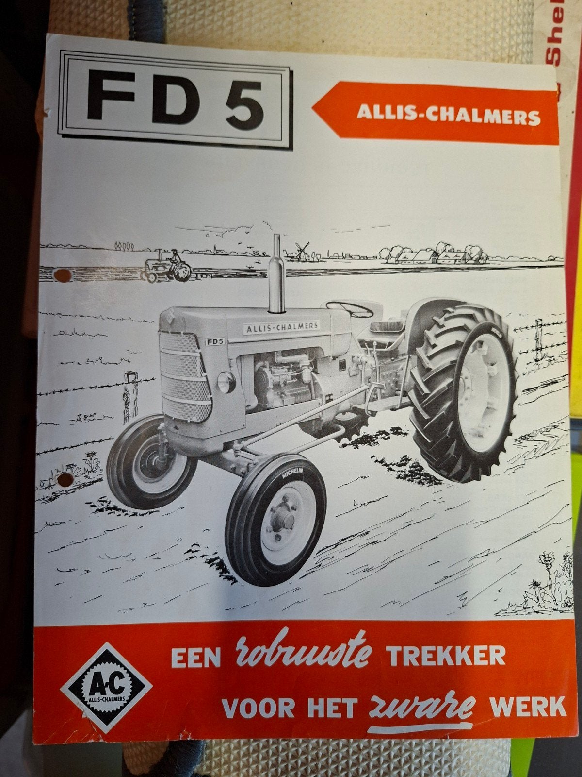 Folder Allis Chalmers FD5 Nederlandstalig, Ophalen of Verzenden, Gelezen, Tractor en Landbouw