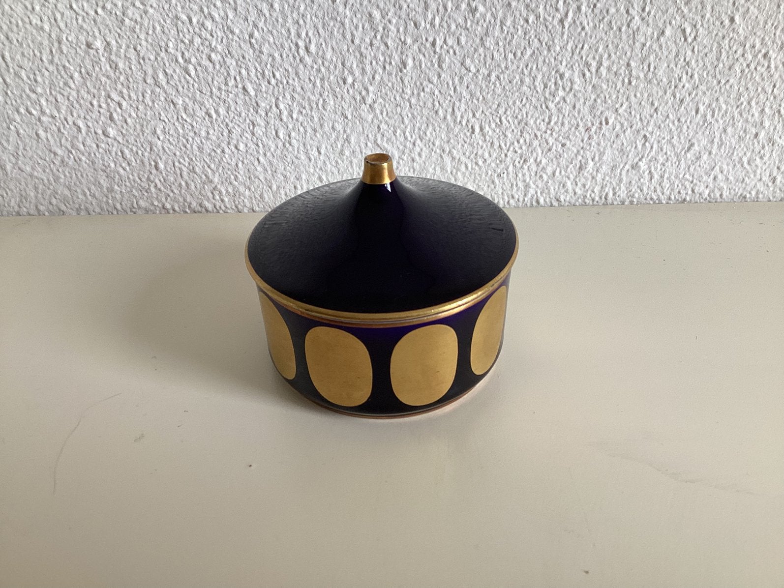 Royal Porzellan KM Bavaria Kobalt  Gouden Doosje, Ophalen of Verzenden
