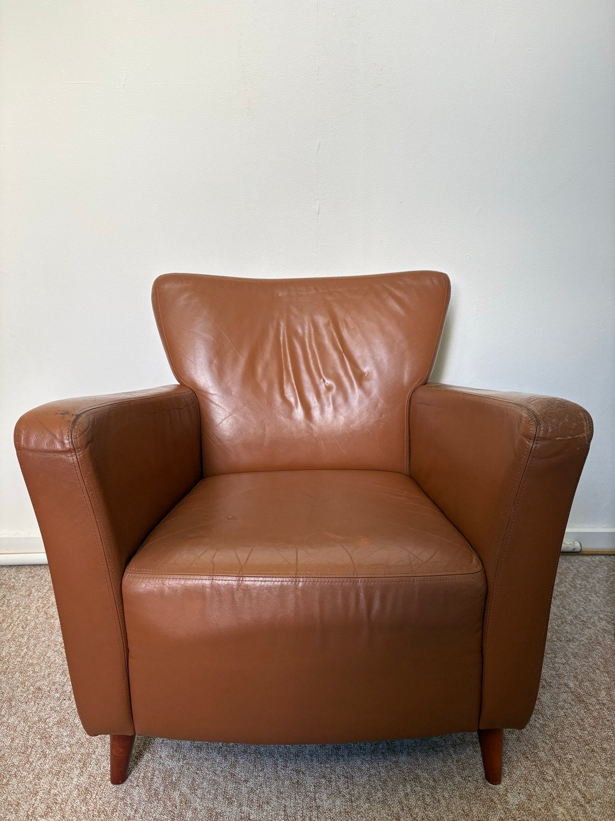 Gratis af te halen fauteuil, Ophalen, Gebruikt, Leer, 75 tot 100 cm
