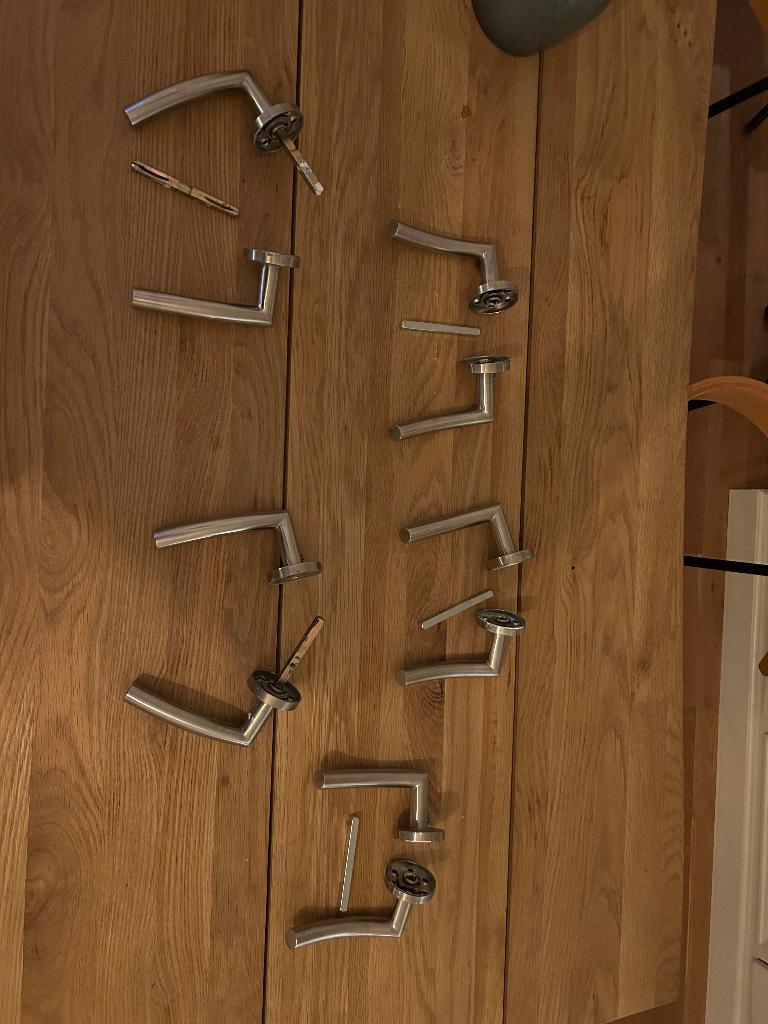 Novidade deurkrukset Hera rond rozet RVS GAMMA Deurklink 5X, Ophalen of Verzenden, Gebruikt, Rvs, Klink of Kruk
