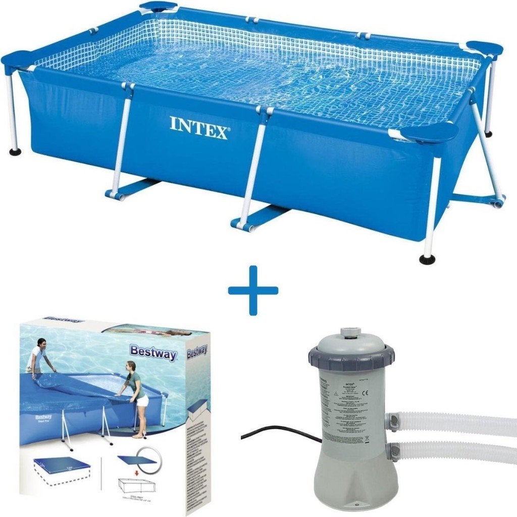 Intex zwembad 300x200x75 met pomp en bodemzuiger, Ophalen, Gebruikt, Minder dan 80 cm, Minder dan 200 cm