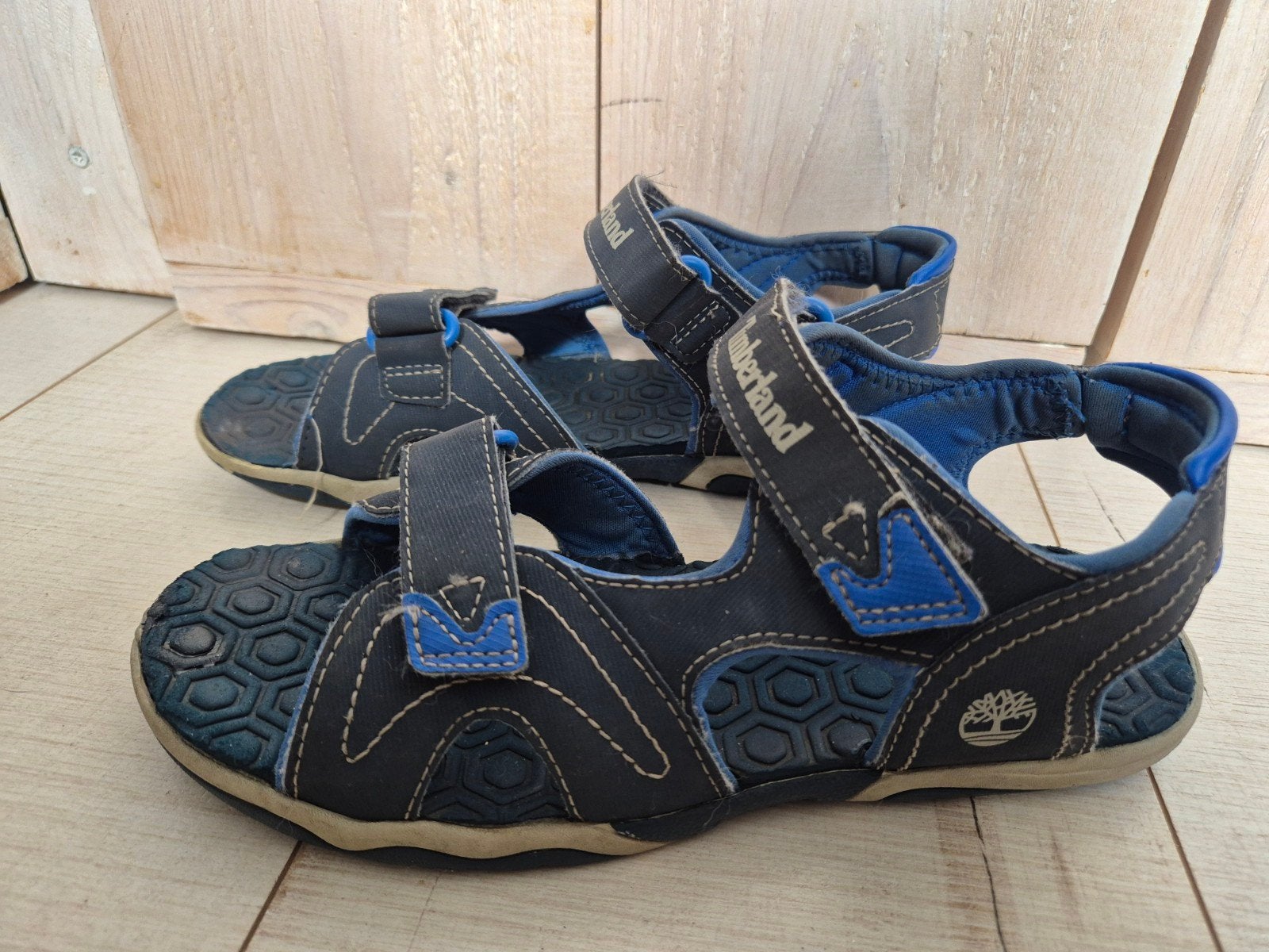 Blauwe klittenband sandalen mt 38 (Timberland), Ophalen, Timberland, Zo goed als nieuw, Jongen