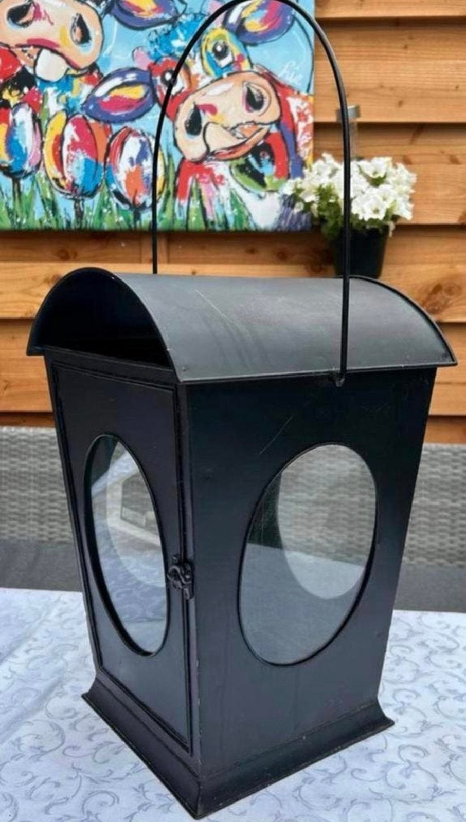 XXL Windlicht voor huis tuin … zeer sfeervol!, Huis en Inrichting, Woonaccessoires | Kandelaars en Kaarsen, 25 tot 50 cm, Zwart