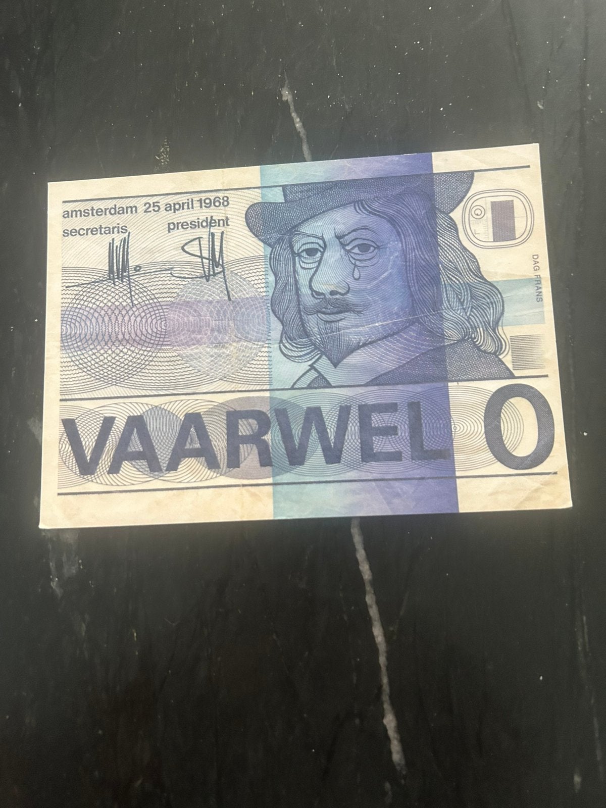 Kaart NEDERLANDSE (1)0 GULDEN vaarwel 2001, Postzegels en Munten, Bankbiljetten | Nederland, Ophalen of Verzenden