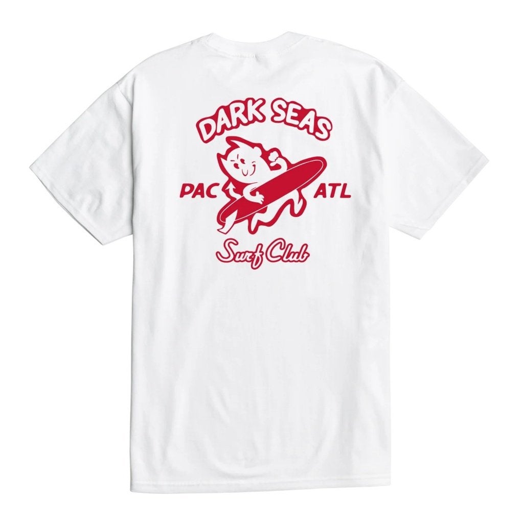 Dark seas surfin devils pocket t-shirt white, Maat 52/54 (L), Info@workingclassrebel.com, Wit, Nieuw