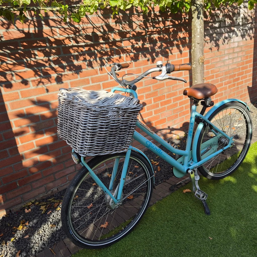Gazelle Miss Grace Damesfiets - Lichtblauw met mand, Ophalen, Handrem, Gazelle, Trommelrem
