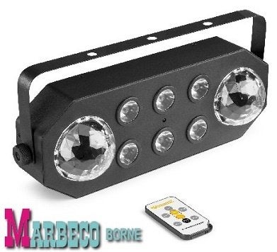Strobemoon LED effect 2in1, Moonflower, Stroboscoop, Afstbed, Geluidgestuurd, Nieuw, Info@marbeco.nl, BeamZ