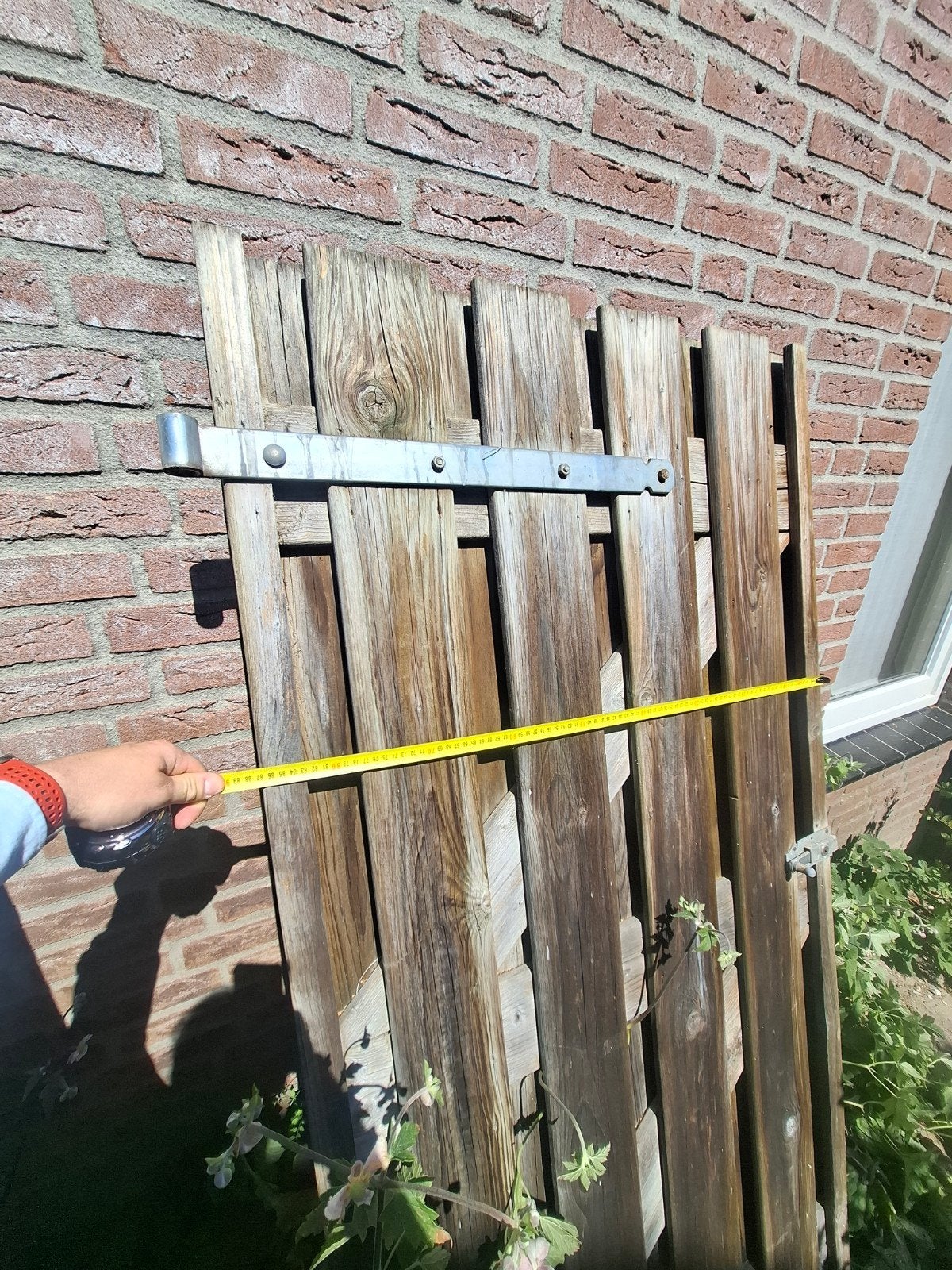 Houten schuttingdeel met beslag - 190x88 cm, Ophalen, Minder dan 3 meter, Hout, 1 tot 2 meter