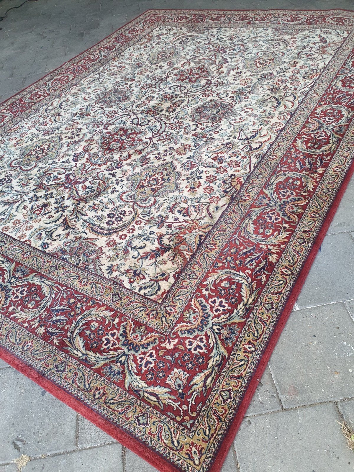 Vintage Perzische tapijt Keshan, Groen, Gebruikt, Keshan, 200 cm of meer